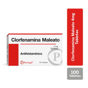 clorfenamina maleato 4mg tableta caja 100 un