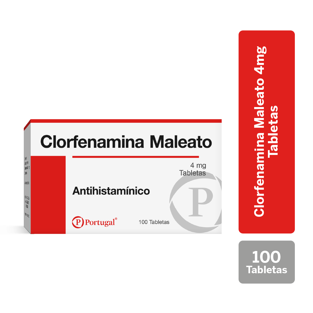 clorfenamina maleato 4mg tableta caja 100 un