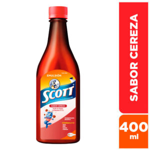 emulsión scott dha epa sabor cereza frasco 400 ml