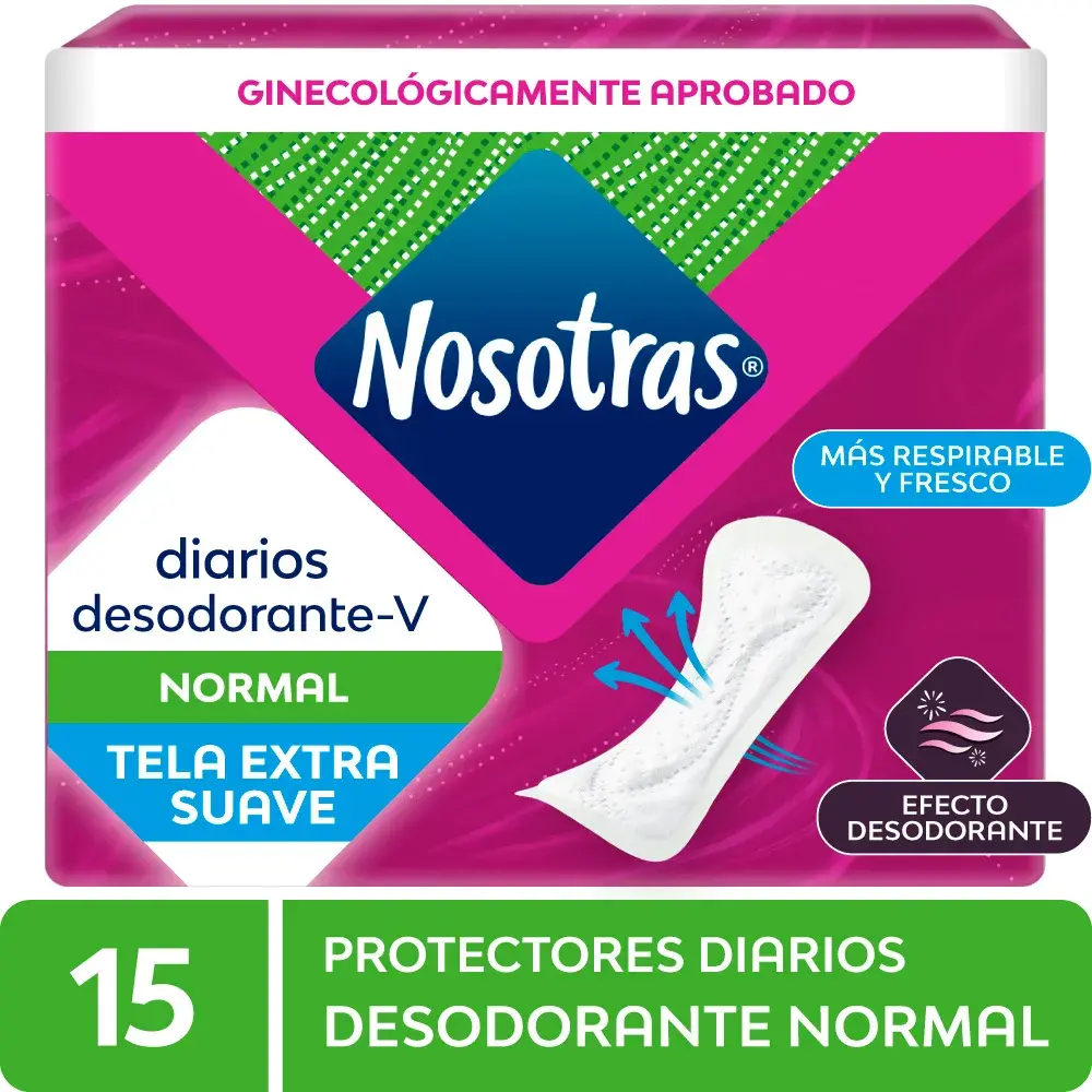 protectores diarios nosotras normal bolsa 15 un