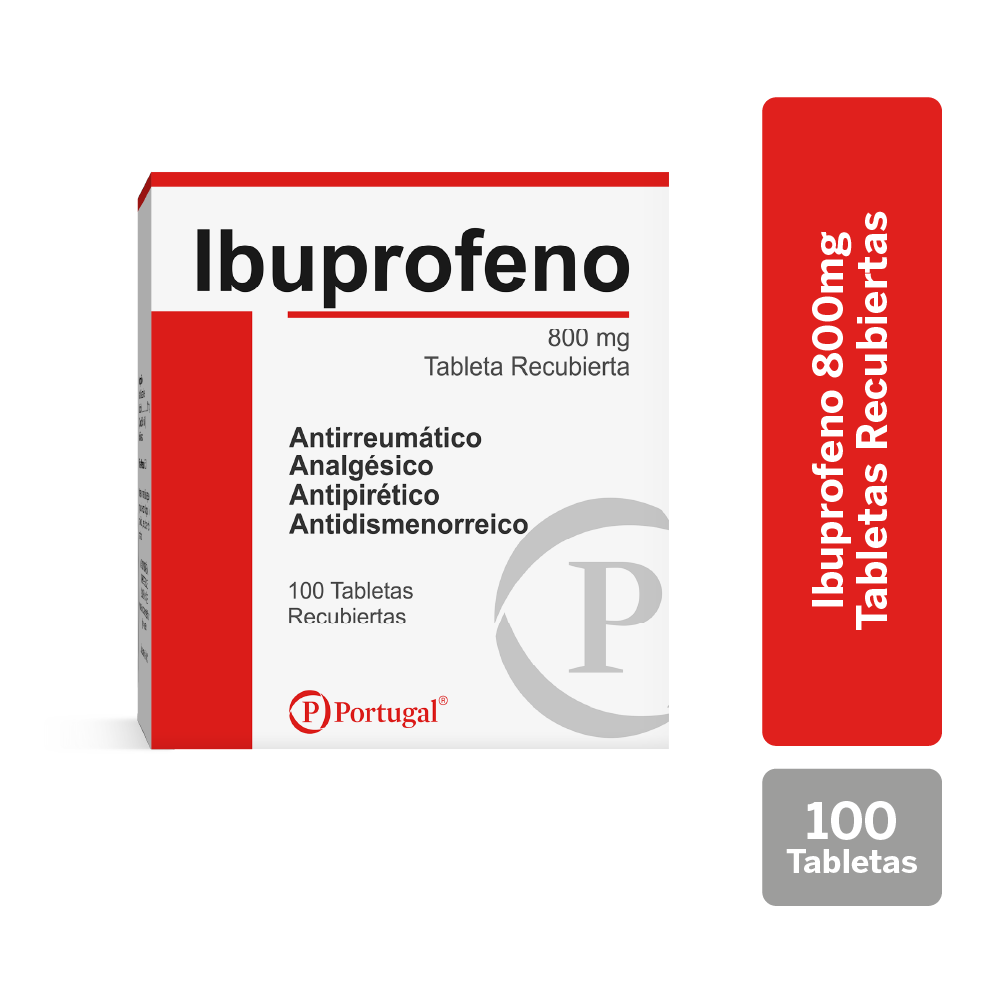 ibuprofeno 800mg tabletas caja 100 un