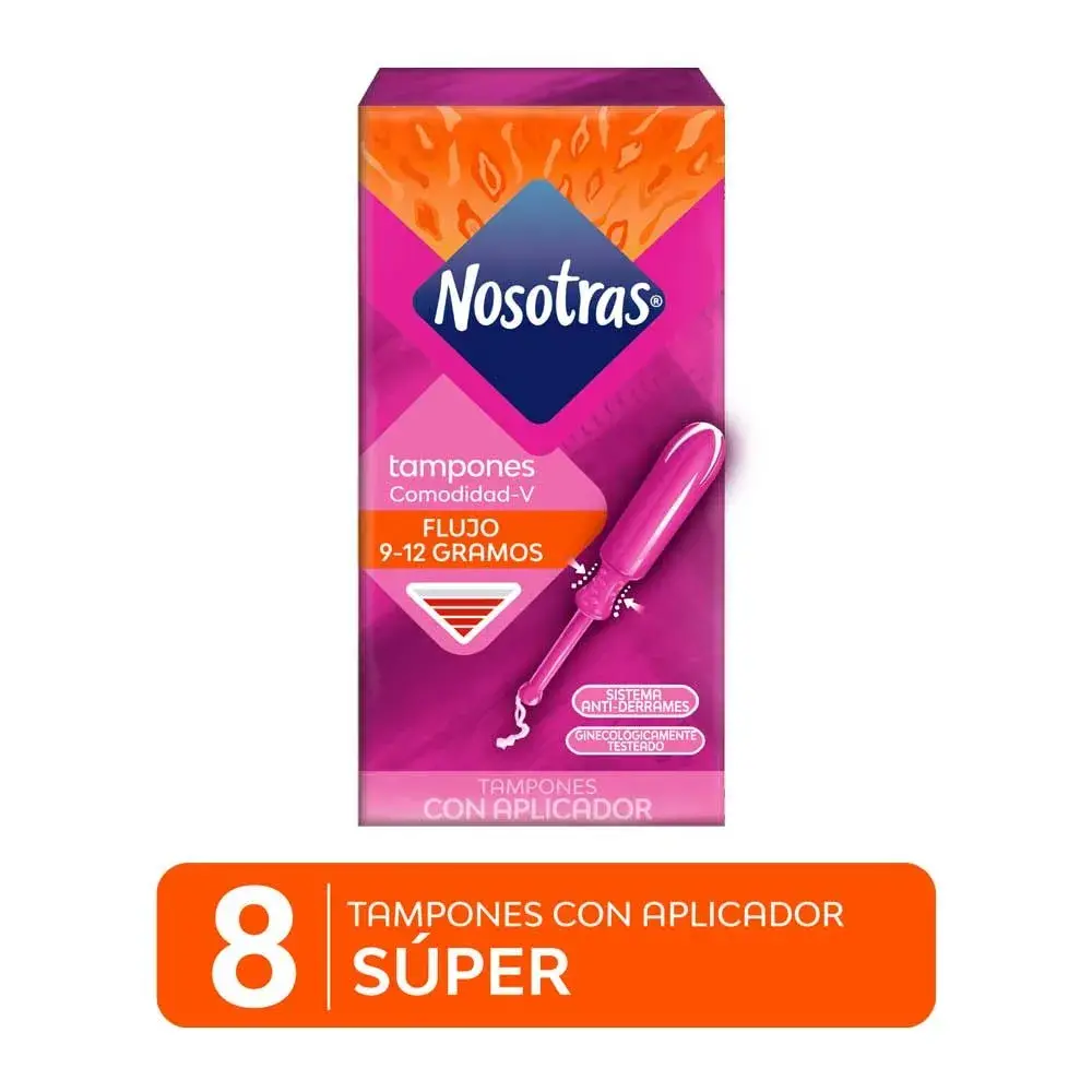 tampones nosotras super con aplicador caja 8 un