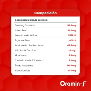 oramin f cápsulas blandas