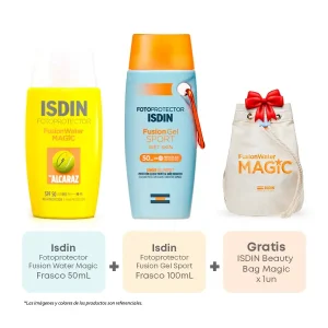 pack fotoprotector isdin fusion gel sport spf50 + fusión water alcaraz spf50