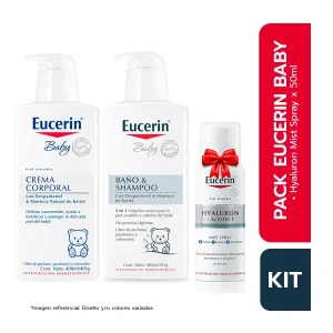 pack eucerin baby baño & shampoo x 400ml + crema corporal x 400ml
