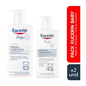 pack eucerin baby baño & shampoo x 240ml + crema corporal x 400ml