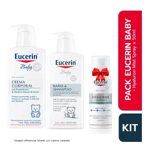pack eucerin baby baño & shampoo x 400ml + crema corporal x 400ml