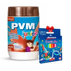 pvm junior en polvo sabor chocolate pote 360 g