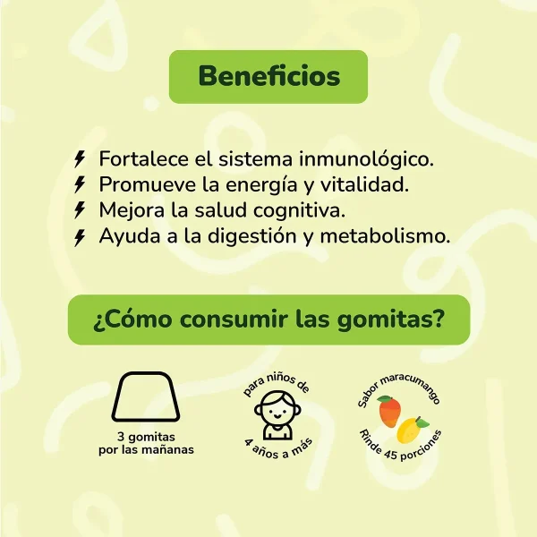 gummix gomitas kids energy para niños frasco 90 un