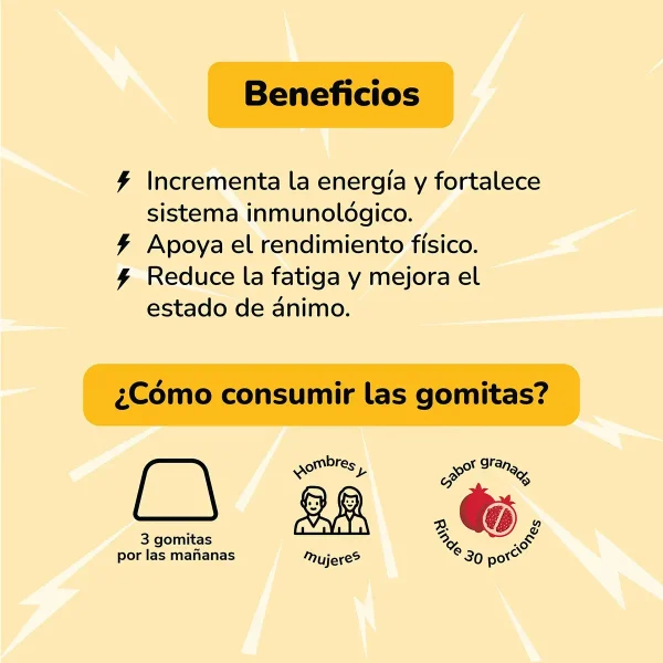 gummix gomitas energy booster para adultos frasco 90 un