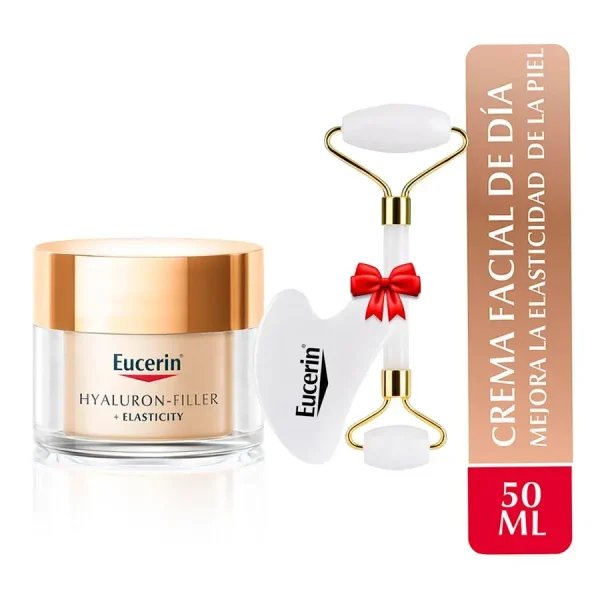 crema facial antiarrugas de noche eucerin hyaluron filler + elasticity pote 50 ml