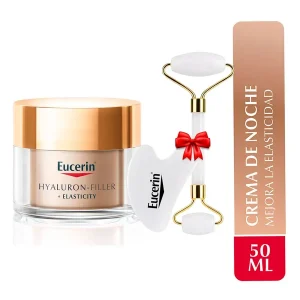 crema facial antiarrugas de noche eucerin hyaluron filler + elasticity pote 50 ml