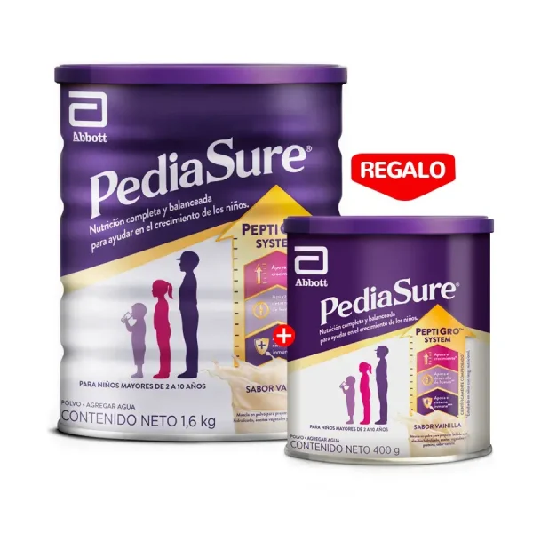 pack pediasure triplesure sabor chocolate 1.6 kg + 400 g