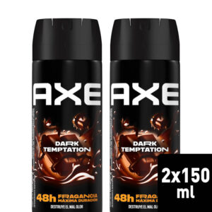 pack bodyspray axe dark temptation frasco 150 ml