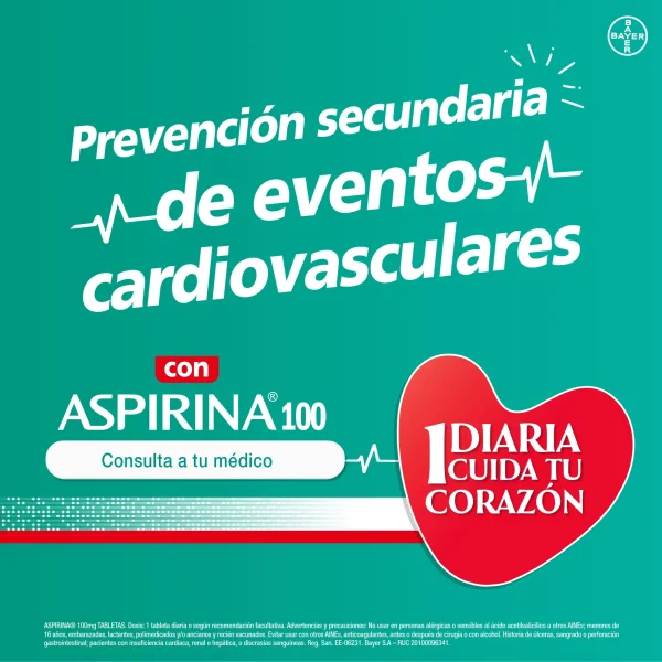 aspirina 100mg tabletas blister 10un + 1un