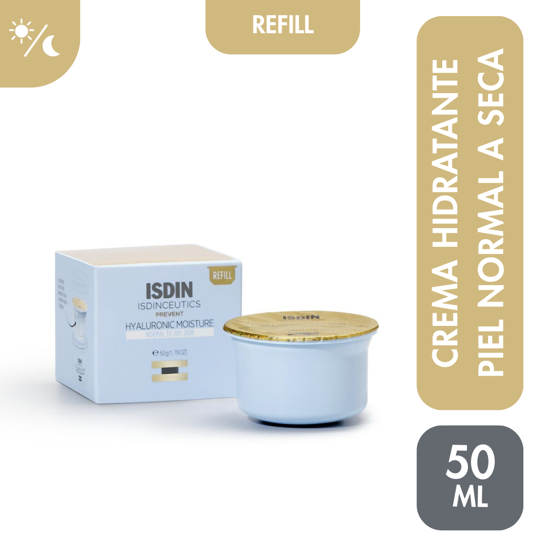 isdinceutics refill hyaluronic moisture normal to dry skin pote 50 g