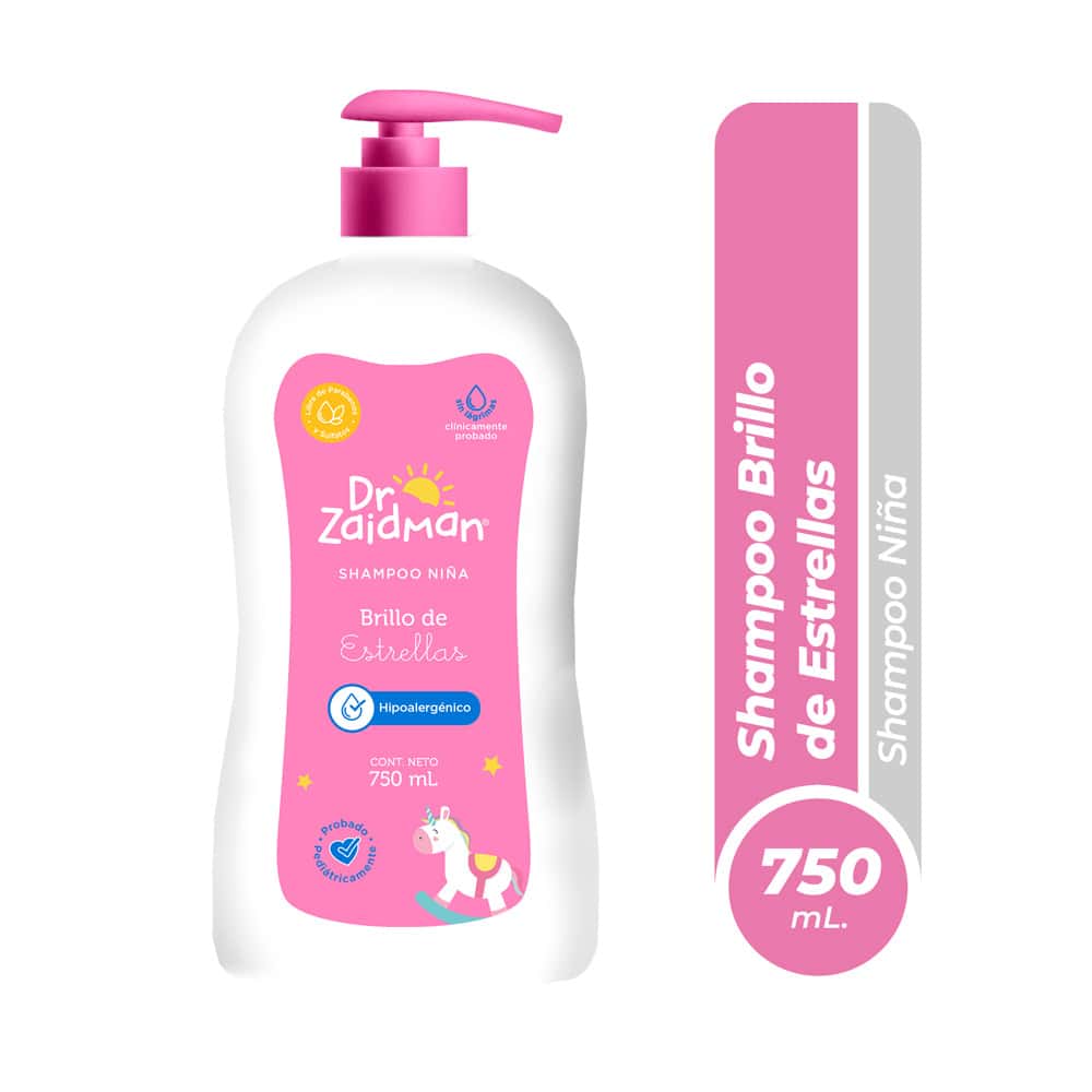shampoo dr zaidman niña brillo de estrellas frasco 750 ml