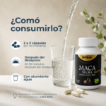 maca negra 500 mg cápsulas frasco 100 un