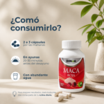maca roja 500 mg cápsulas frasco 100 un
