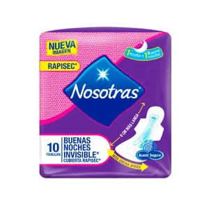 toalla higiénica nosotras rapisec buenas noches invisible bolsa 10 un