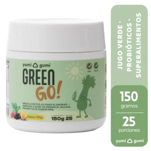 yumi gumi green go sabor a piña frasco 150 gr