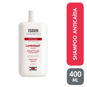 shampoo anticaída isdin lambdapil para hombres y mujeres frasco 400 ml