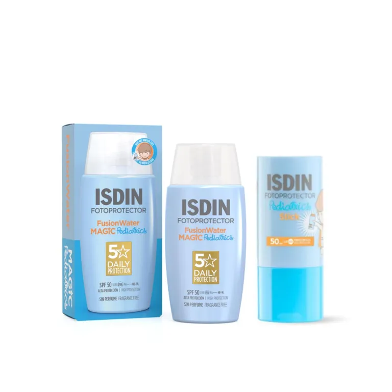 isdin fotoprotector spf 50 invisible stick + fusion water pediatric