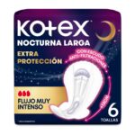 toalla higiénica kotex nocturna larga bolsa 6 un