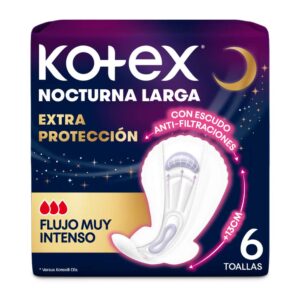 toalla higiénica kotex nocturna larga bolsa 6 un