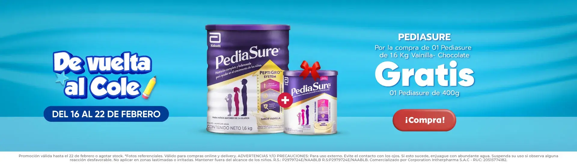pediasure slider de vuelta al cole