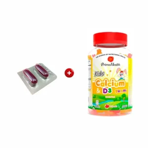 pack bioviton: gomitas kids calcio + vitamina d3 prime health frasco 60 un + bioviton caja 30 cápsulas blandas