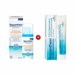 pack bepanthen: crema de noche hidratante restauradora 50 ml + crema regeneradora e hidratante 30 g