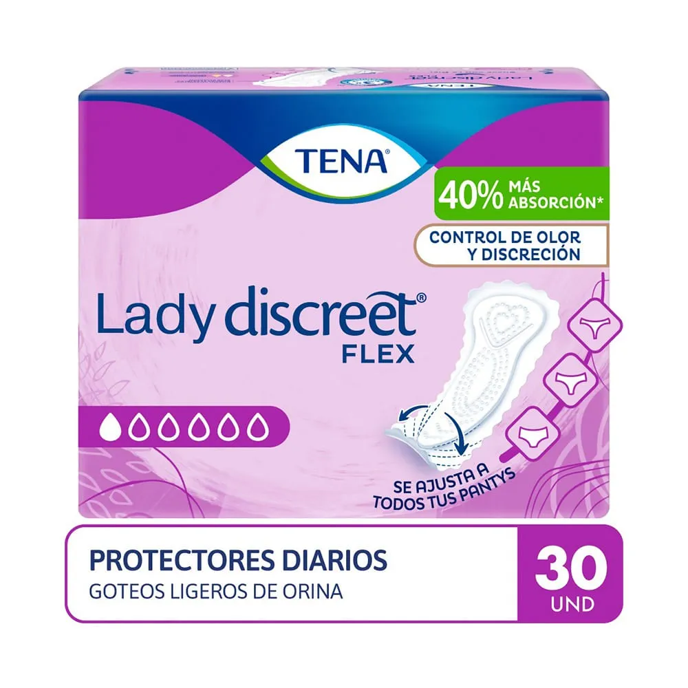 protectores diarios tena lady discreet flex bolsa 30 un